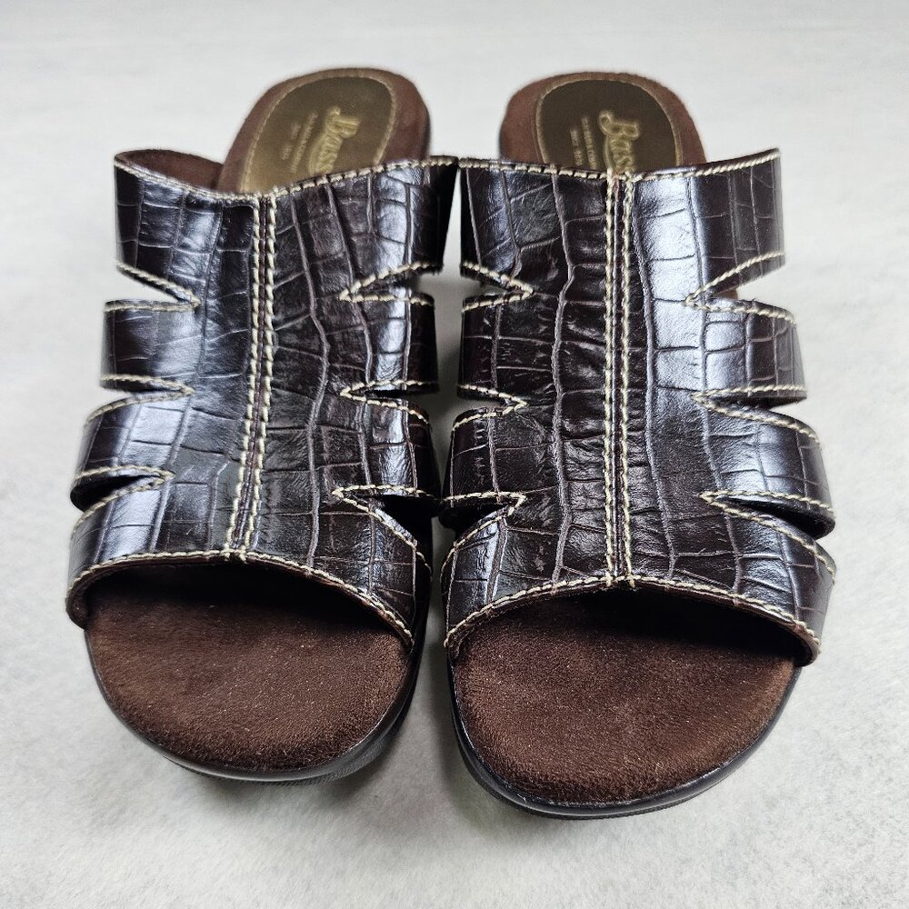 NEW Bass Leather Wedge Mule Open Toe Shoes SIze 6 - Picture 4 of 6